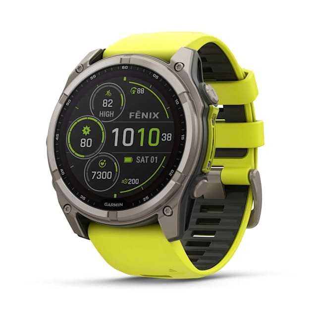 Garmin Fenix 8  51мм Solar Sapphire з жовтим ремінцем 010-02907-21