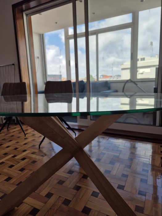 Mesa de vidro redonda