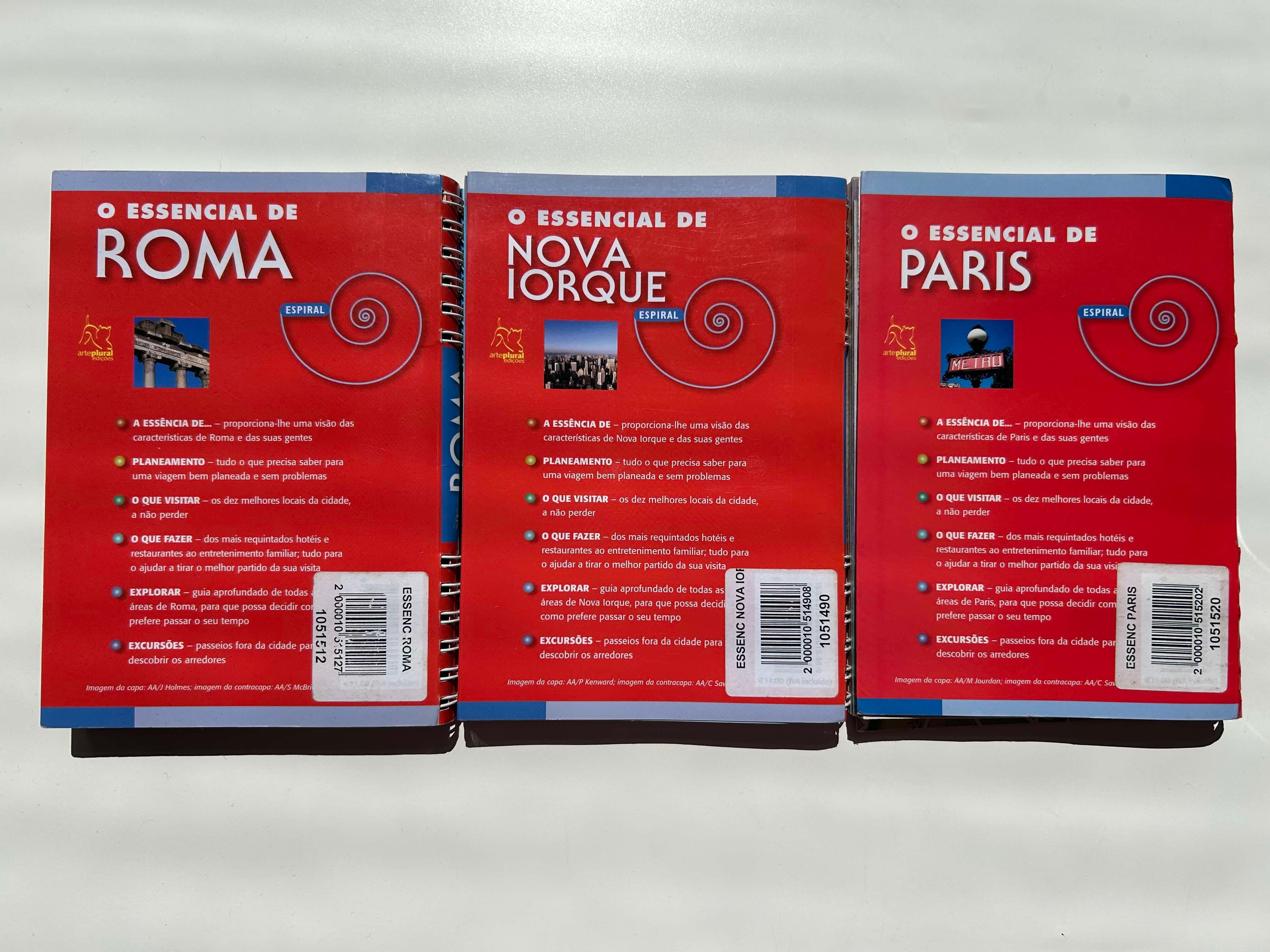 3 Guias: "O Essencial de... Paris, Roma, Nova Iorque"