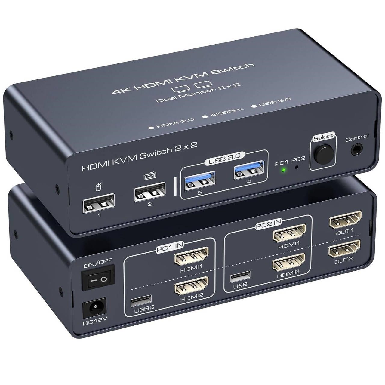 KVM перемикач 4K HDMI KVM Switch VEDINDUST Комутатор на 2 монітори