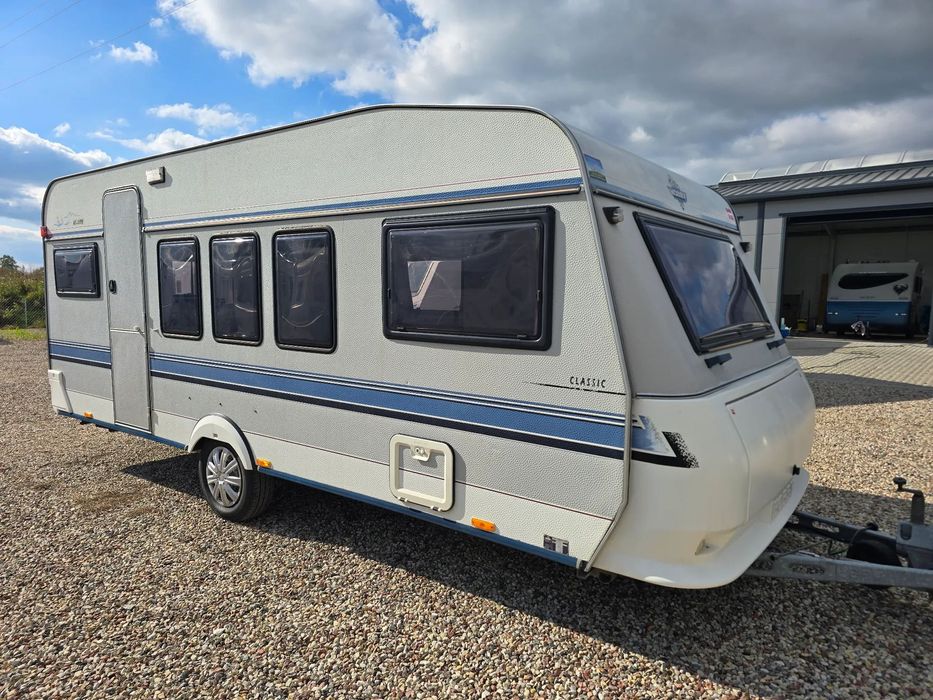 Hobby 520 TQM Panorama z namiotem  HOBBY 520 Panorama przedsionek dostawa przyczepa kempingowa