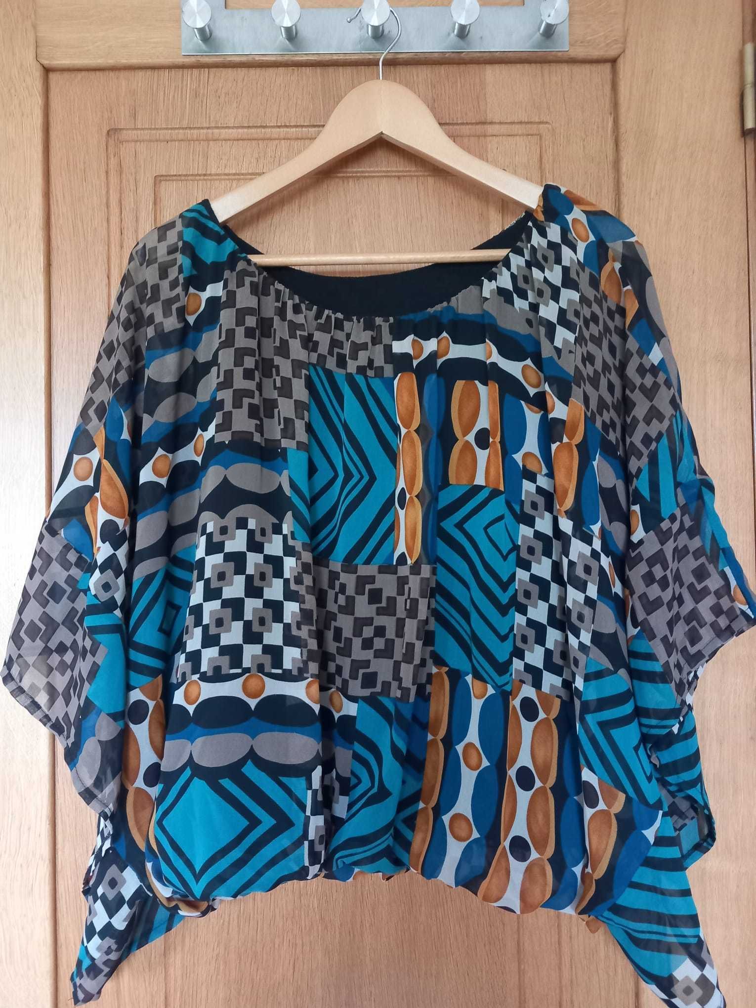 Blusa fluida, manga à Kimono