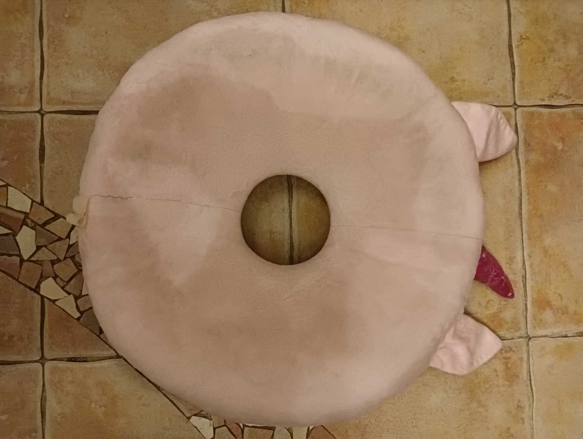 Poduszka Jednorożec z cekinami okrągła różowa średnica 50 cm