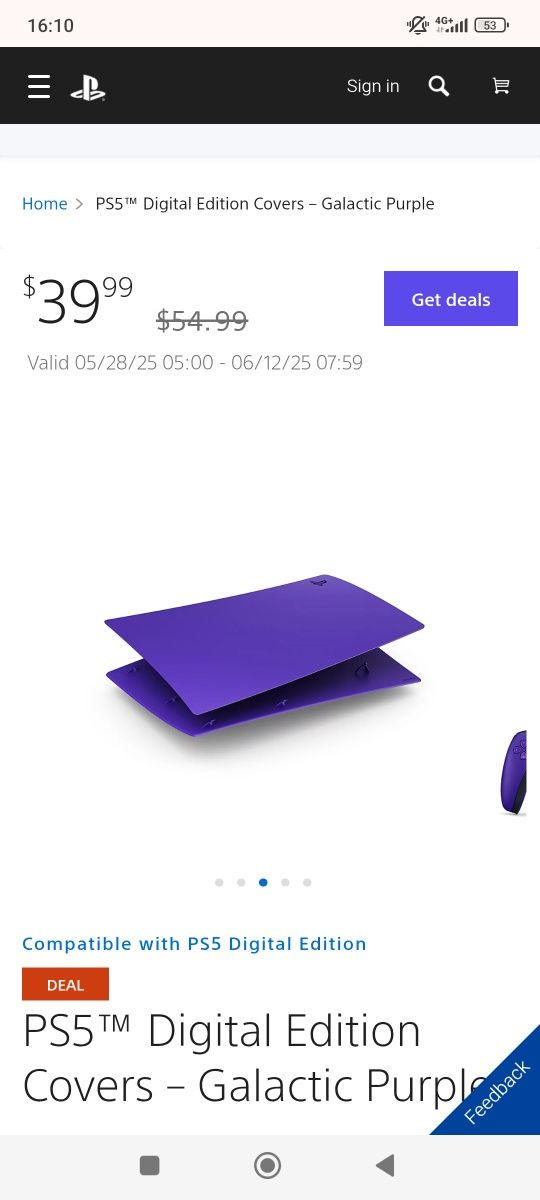 Tampas para PS5 Digital Galactic Purple