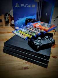 PS4 pro + gry stan idealny