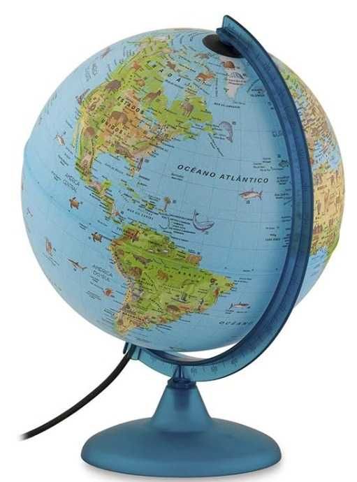 Globo terrestre Iluminado e rotativo