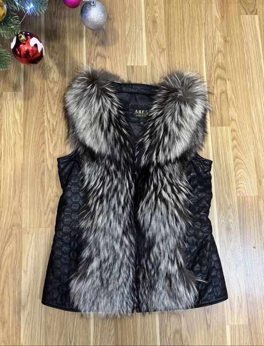 Кожаная куртка, курточка, жилетка , безрукавка,шкіряна куртка з хутром