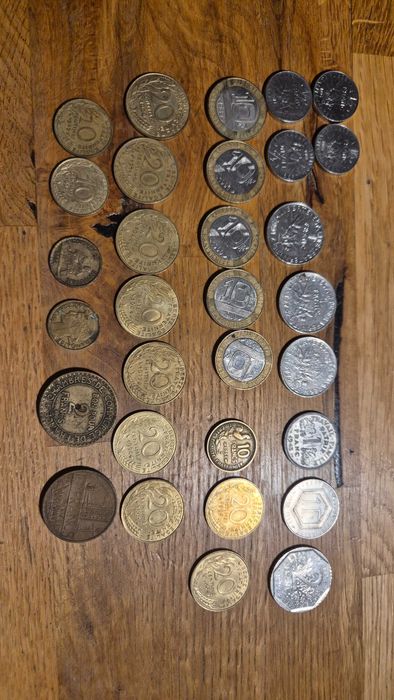 Francja Zestaw monet Frank francuski Francs franki centy