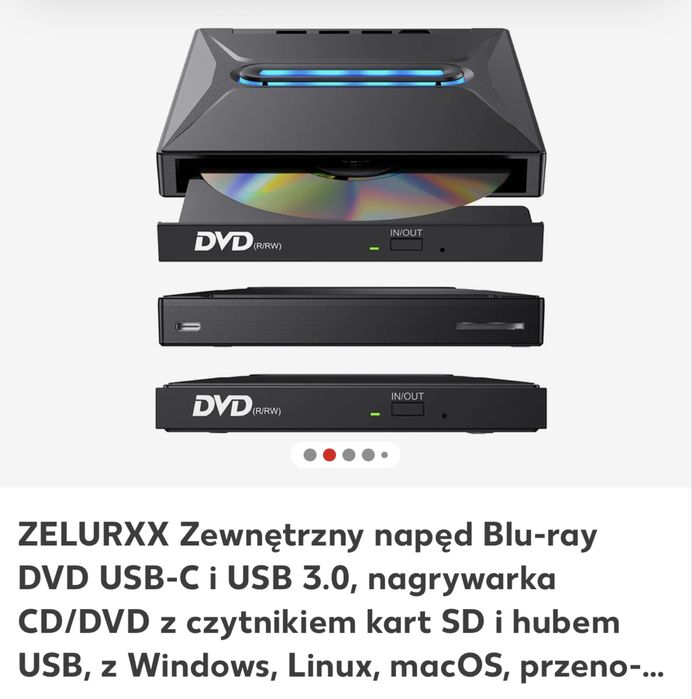Nagrywarka CD/DVD z napędem Blu-ray.