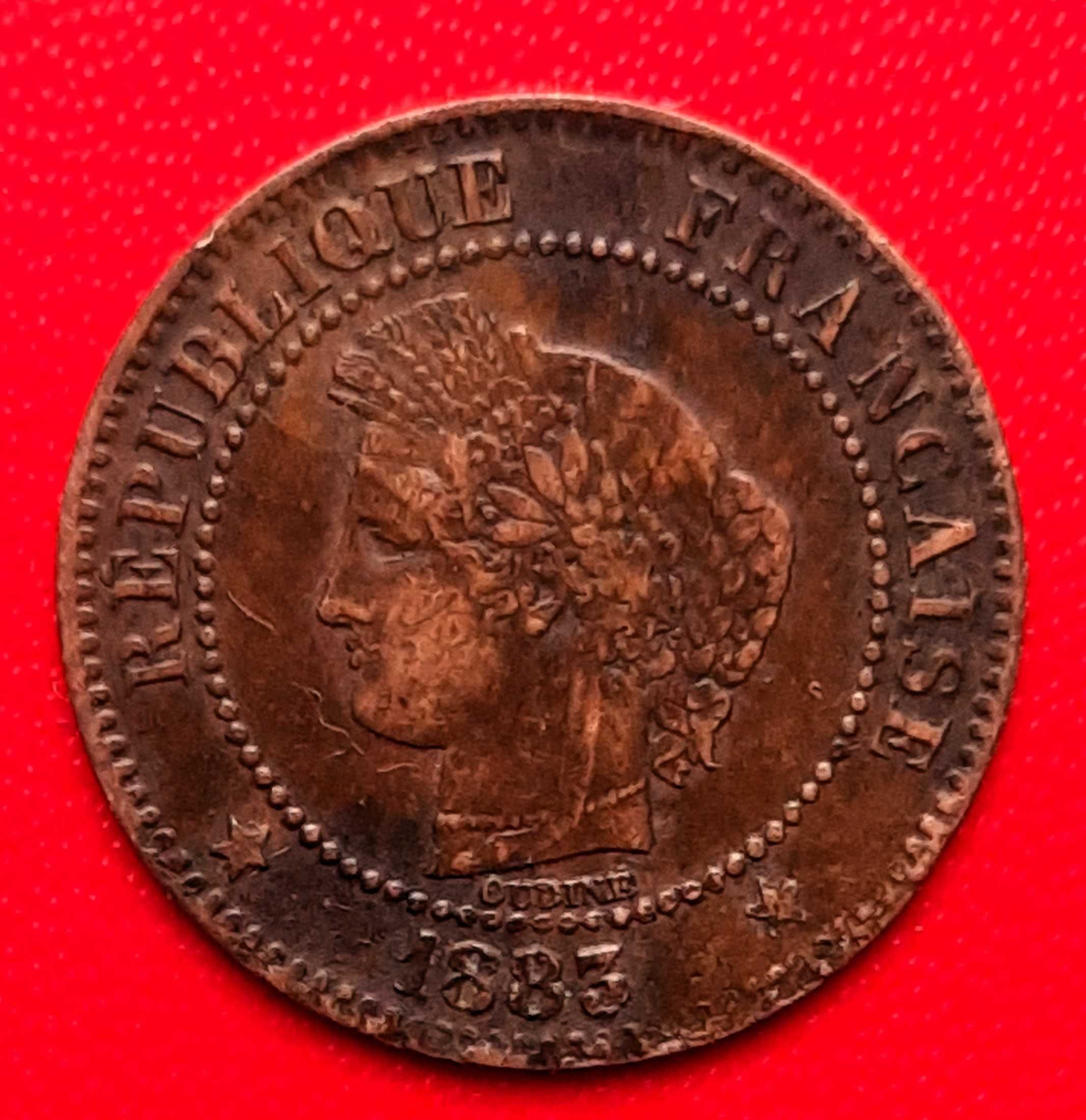 moneta 2 centimes 1883 A , 2 centymy Francja okazja