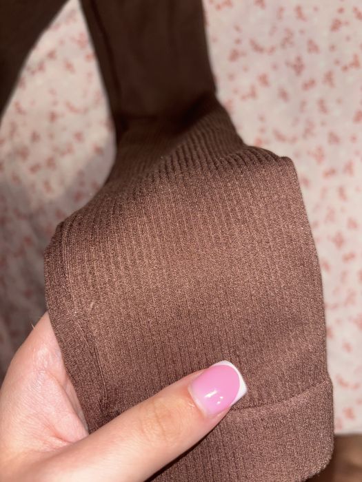 Лосины в рубчик шоколадного цвета