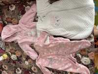 Человечки, спальный мешок, бодики, платьице, вещи на девочку 1-3 месяц