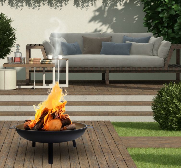 Palenisko Ogrodowe Stalowe 60 cm do Ogniska Grilla Kociołek Grill