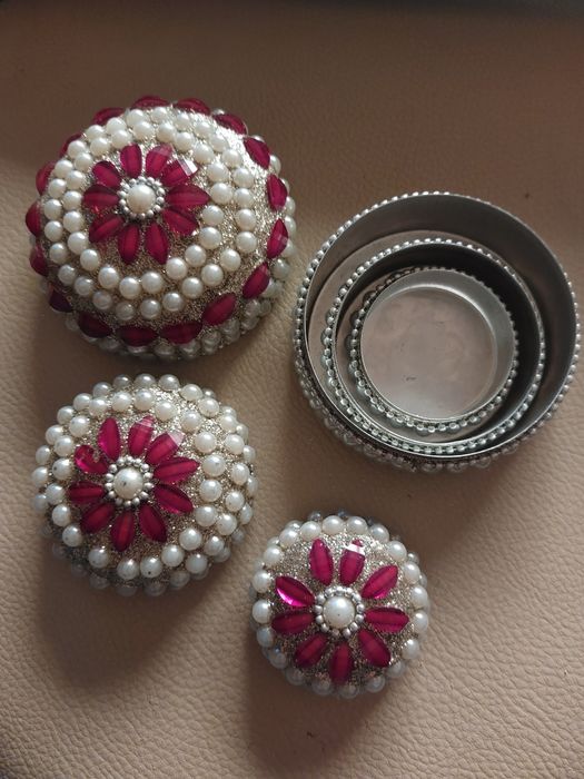 Conjunto de 3 caixas artesanais de Marrocos