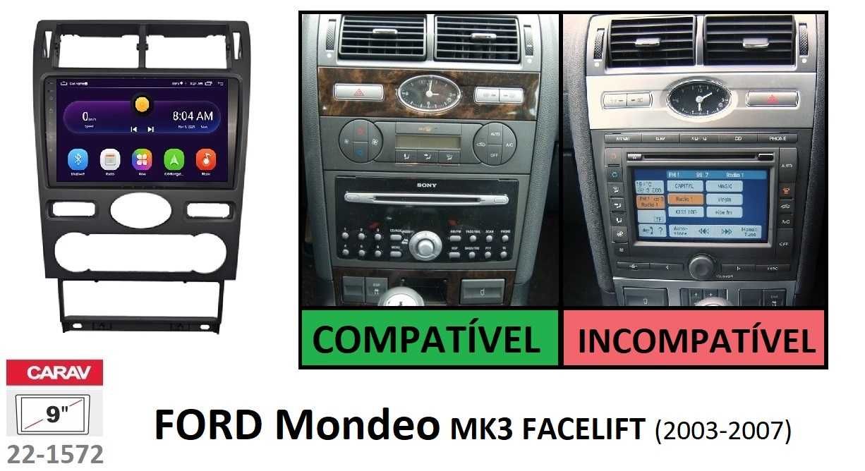 (NOVO) Rádio 2DIN • FORD • Mondeo MK3  (2000 a 2007) • Android GPS