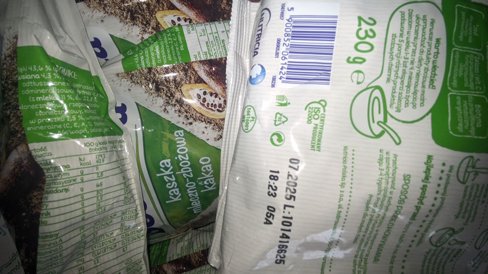 Kaszka Bobovita mleczno-zbozowa Kakao 10*230g mleczna