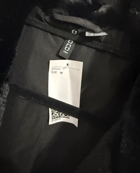 H&M Czarne futro 40 42 nowe