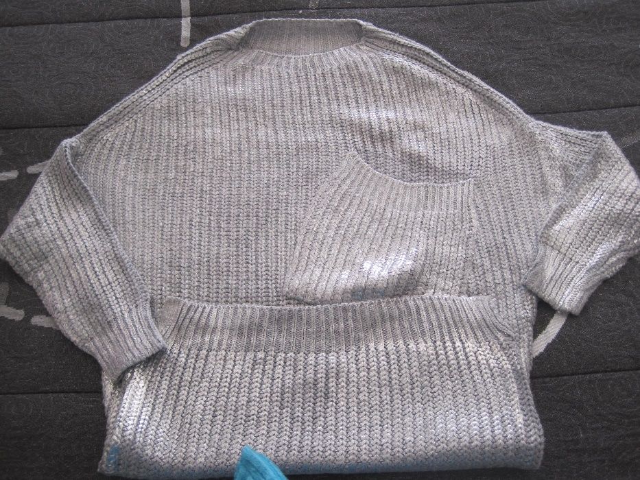 Vestido de malha prateado