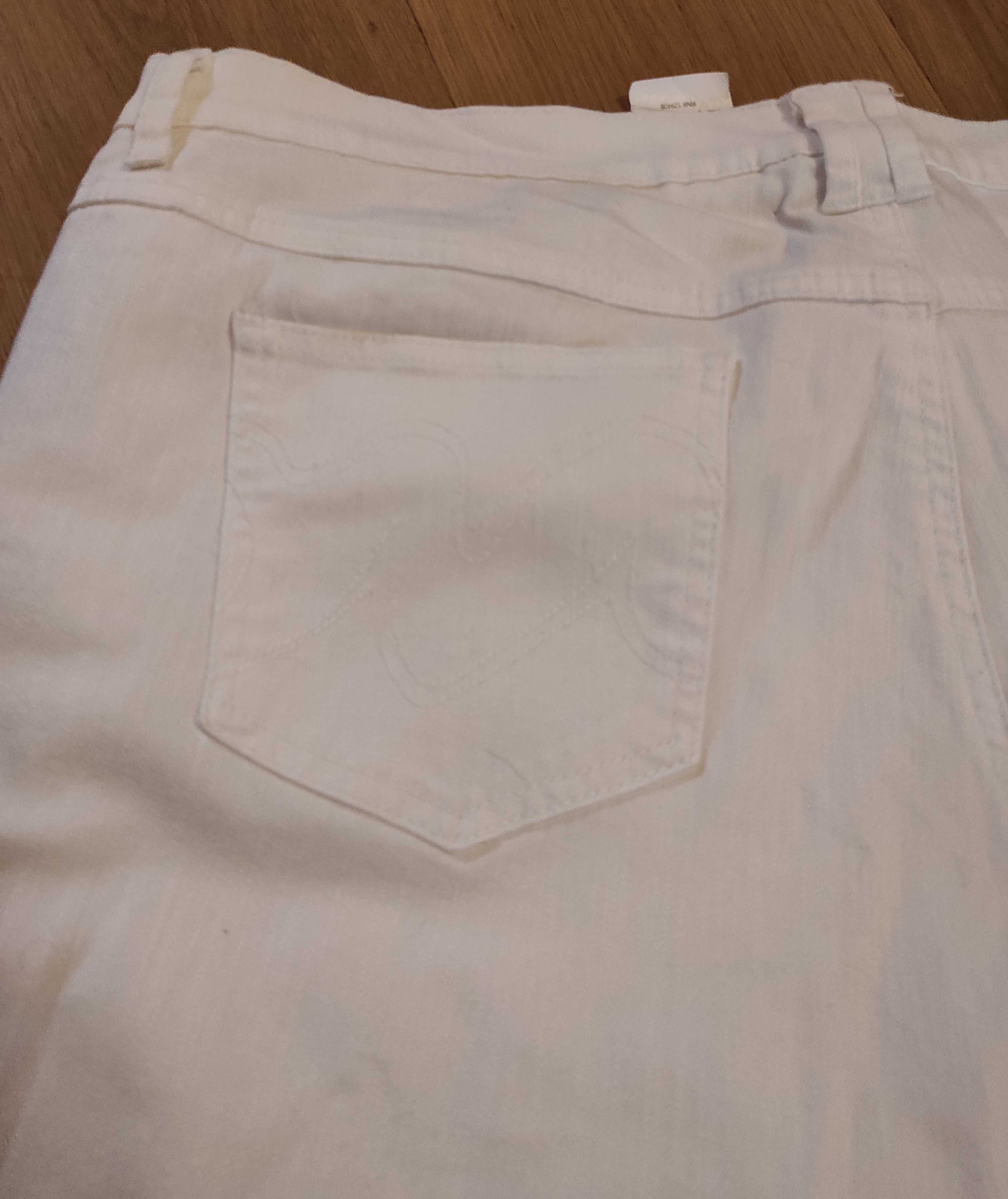 Spodnie białe jeansowe dżins Bon Prix roz. 50 bawełna elastan