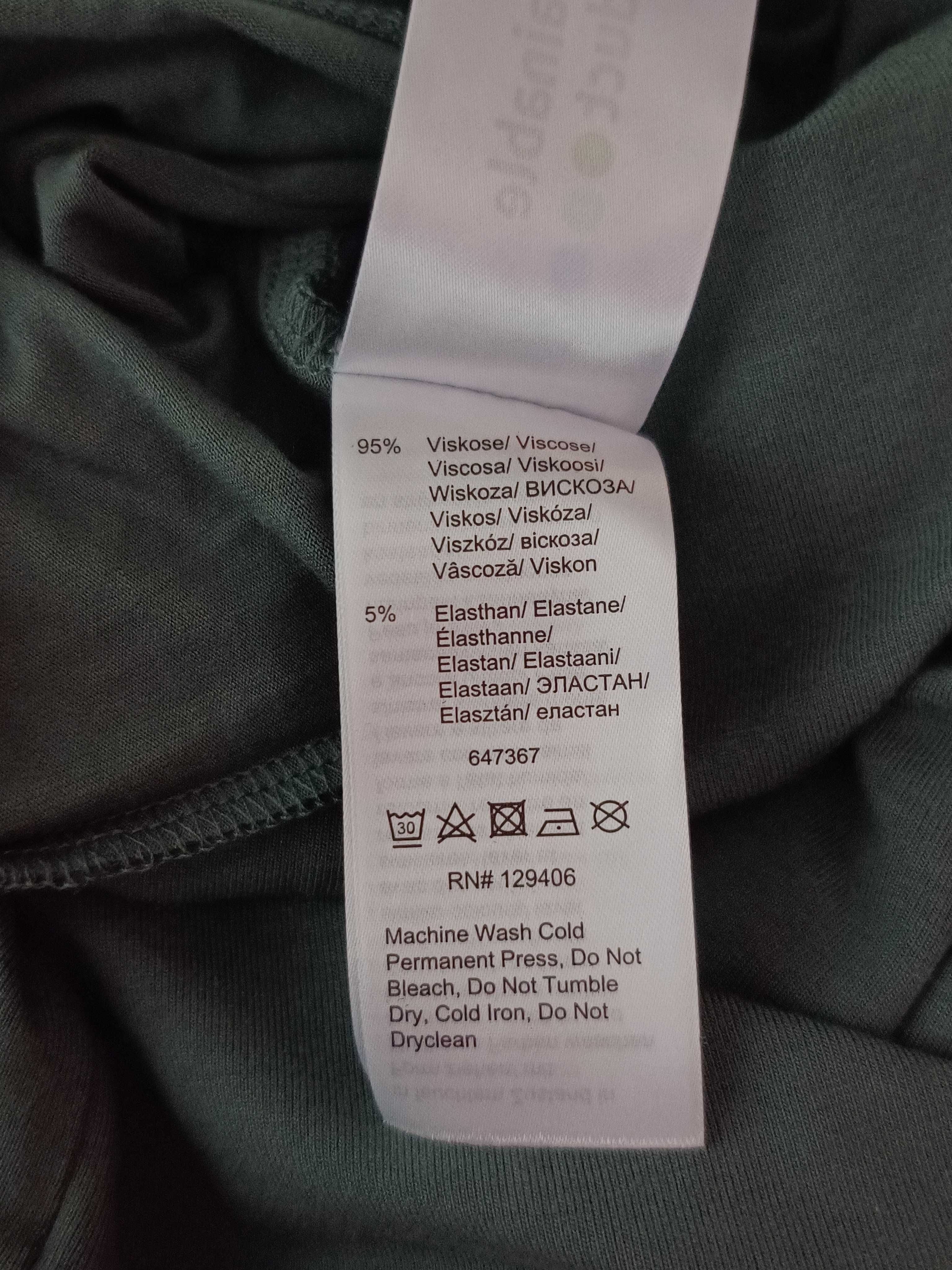 Zielona sukienka midi prosta gładka wiskoza BPC collection 48  50