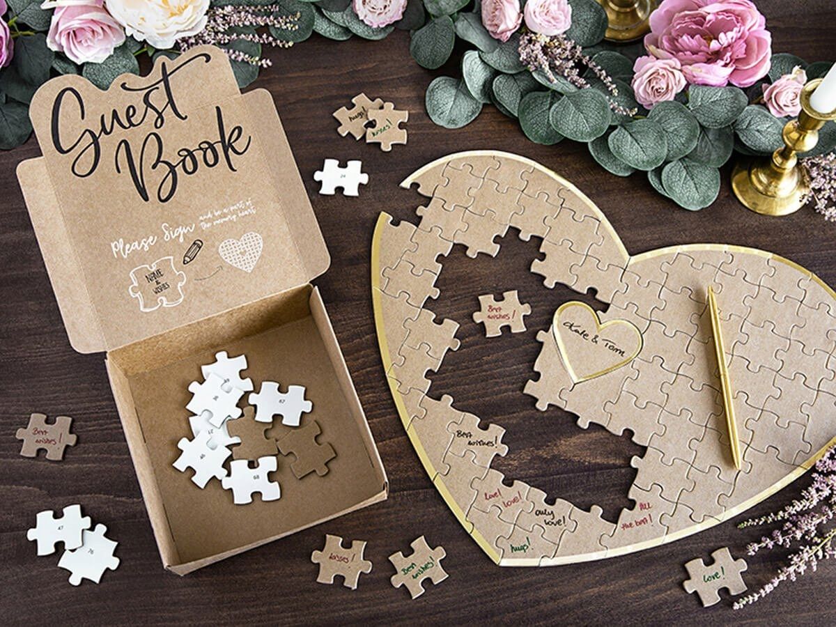 księga gości na wesele ślub puzzle serce 45 wesele