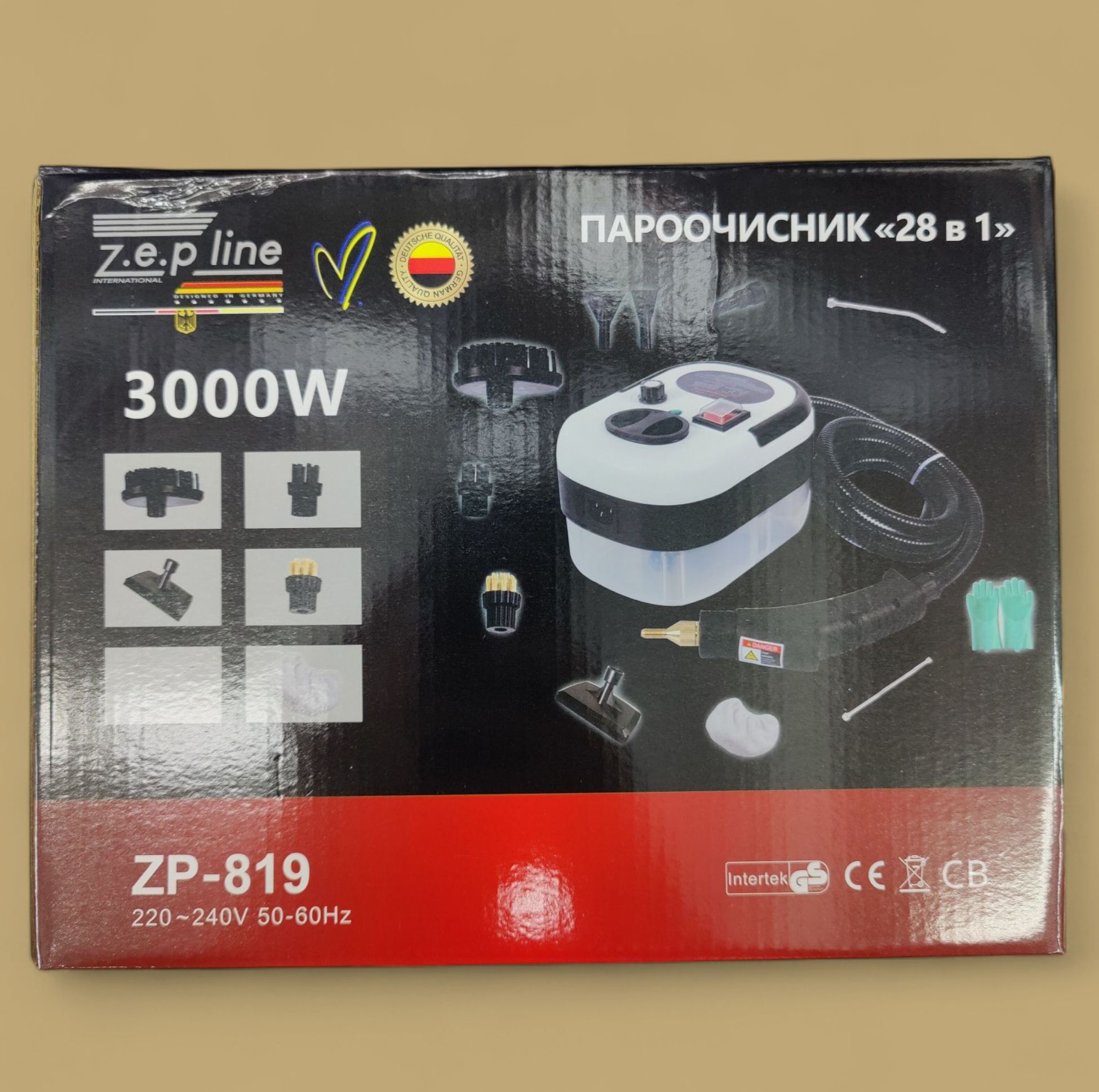 Пароочиститель бытовой Zepline 28в1 с насадками для уборки дома 2500Вт