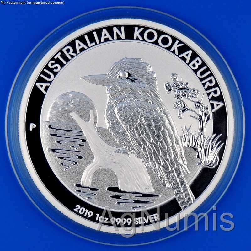 Moeda 1 Onça Prata Pura 9999 - Austrália Kookaburra 2019 - Dólar AU