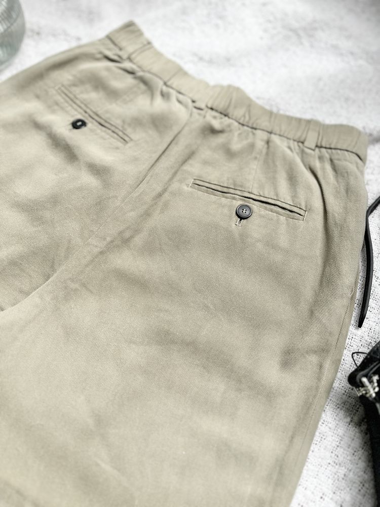 Spodnie cygaretki do kostek damskie z wysokim stanem zara khaki xs