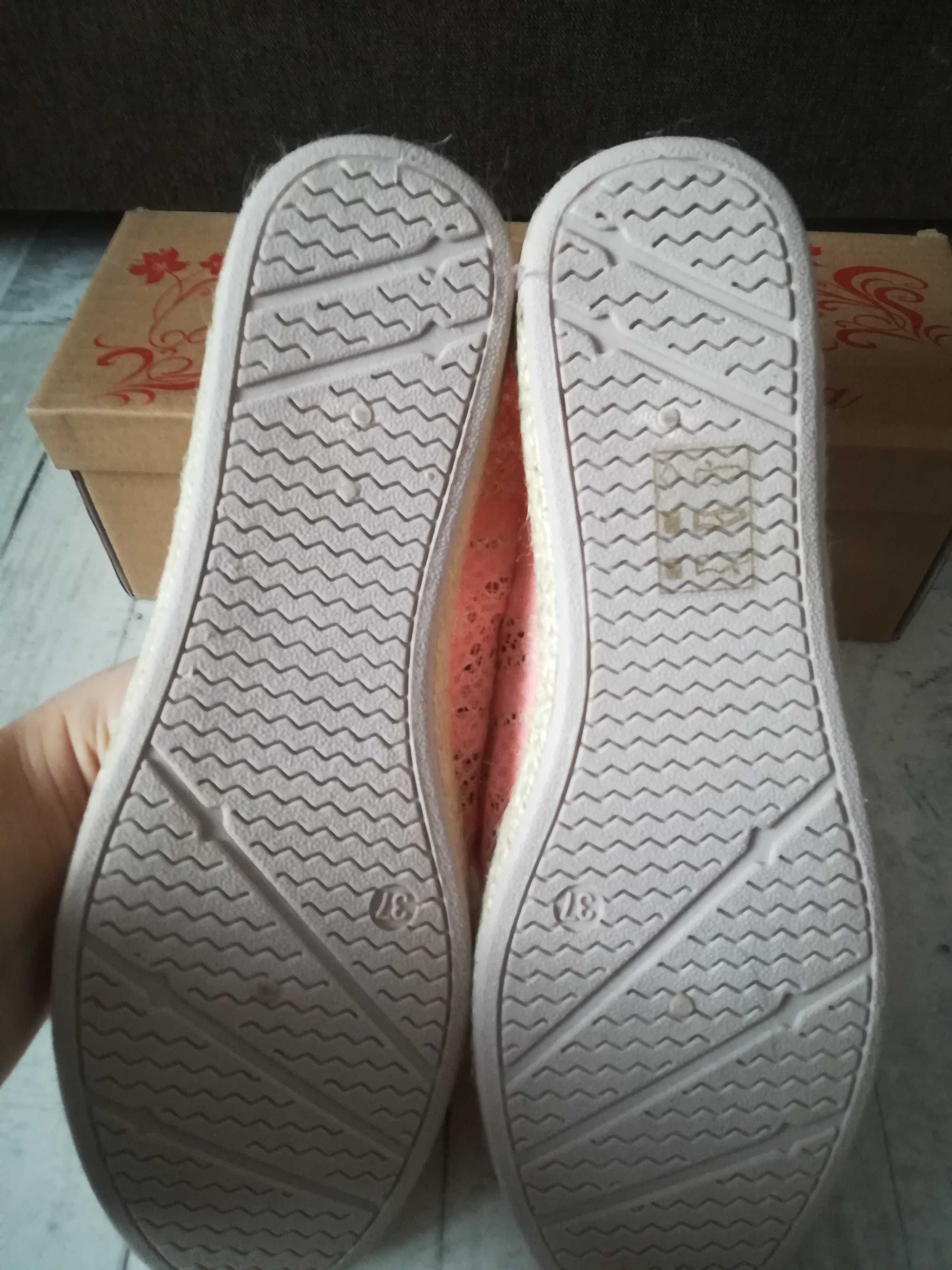 Espadryle różowe nowe 37