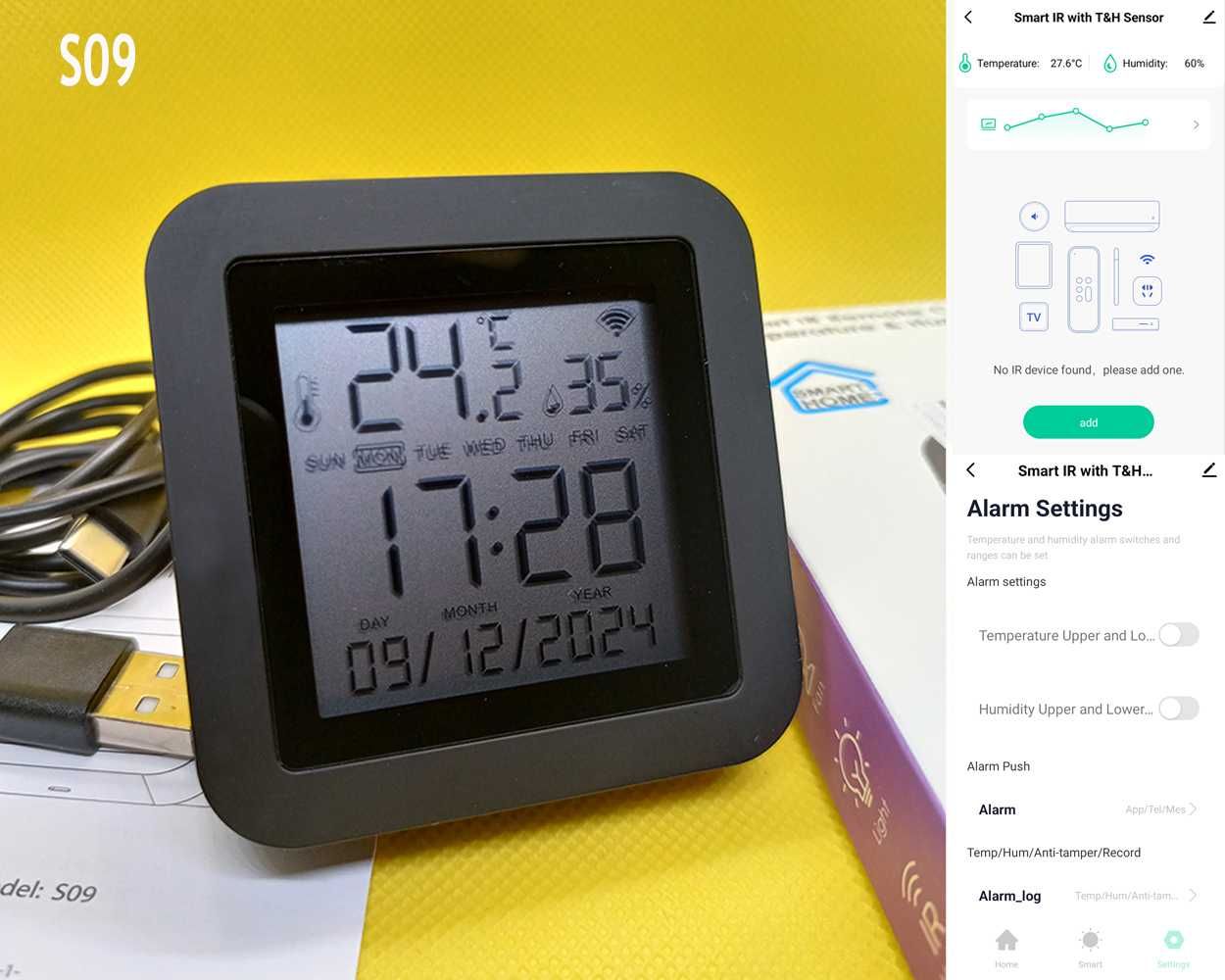 Розумний IR-пульт Tuya + температура вологість термостат