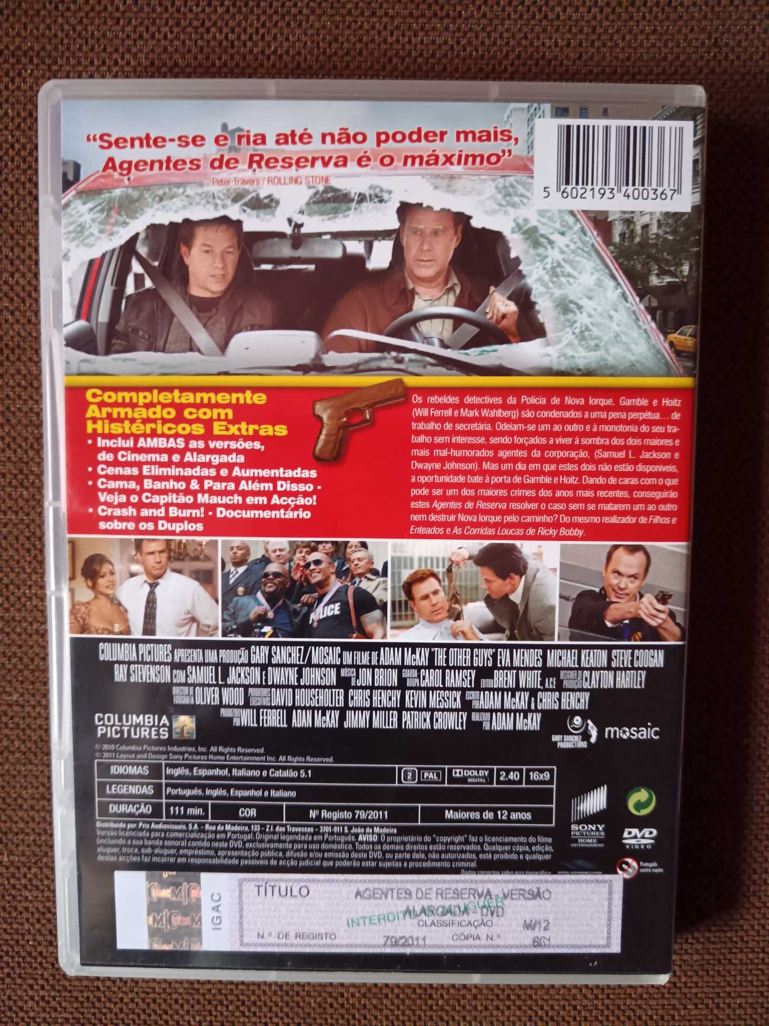 filme dvd original - agentes de reserva