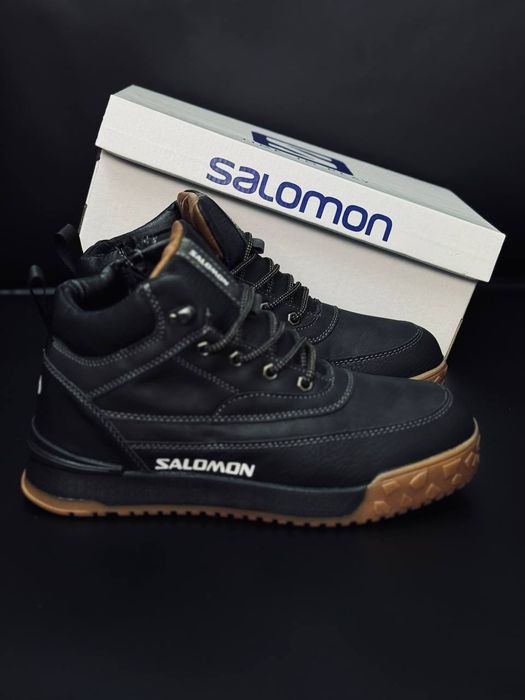 Мужские Ботинки Salomon Зимние кожа Саломон чоловічі кросівки саломон