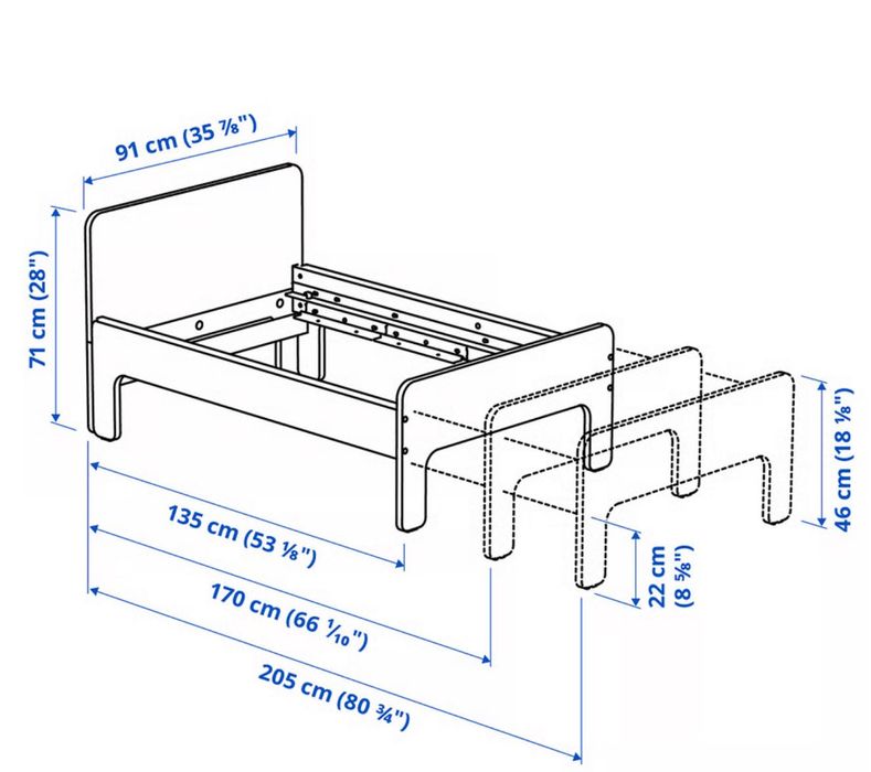 Розсувне ліжко Ікеа Slakt