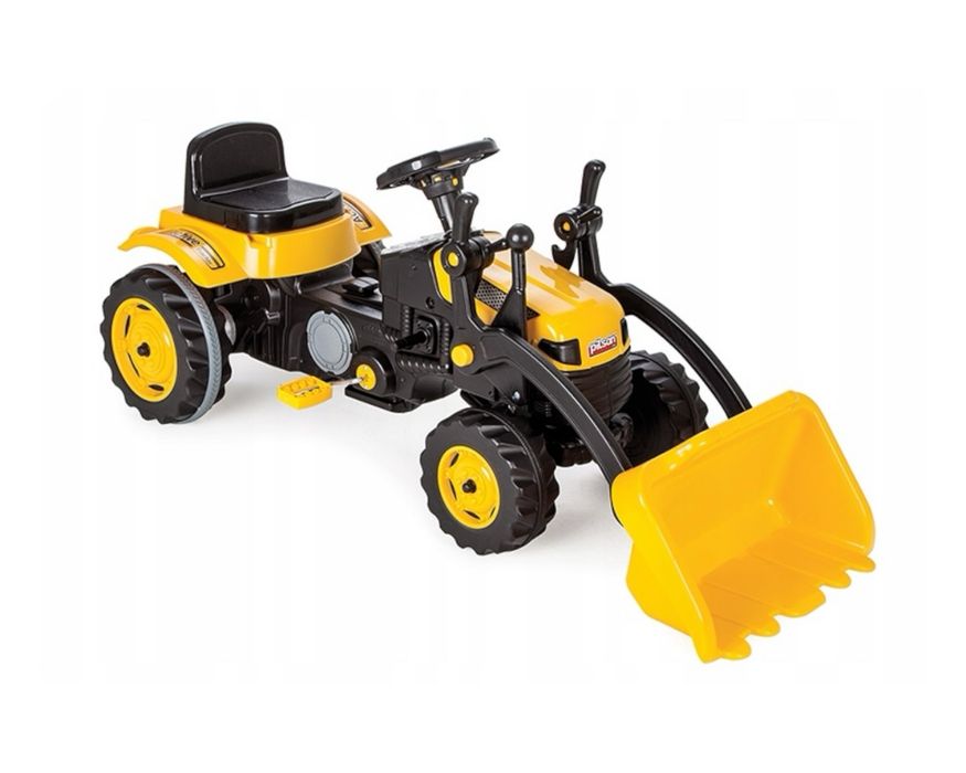Traktor na pedały PILSAN z łyżką – duży żółty ciągnik dla dziecka