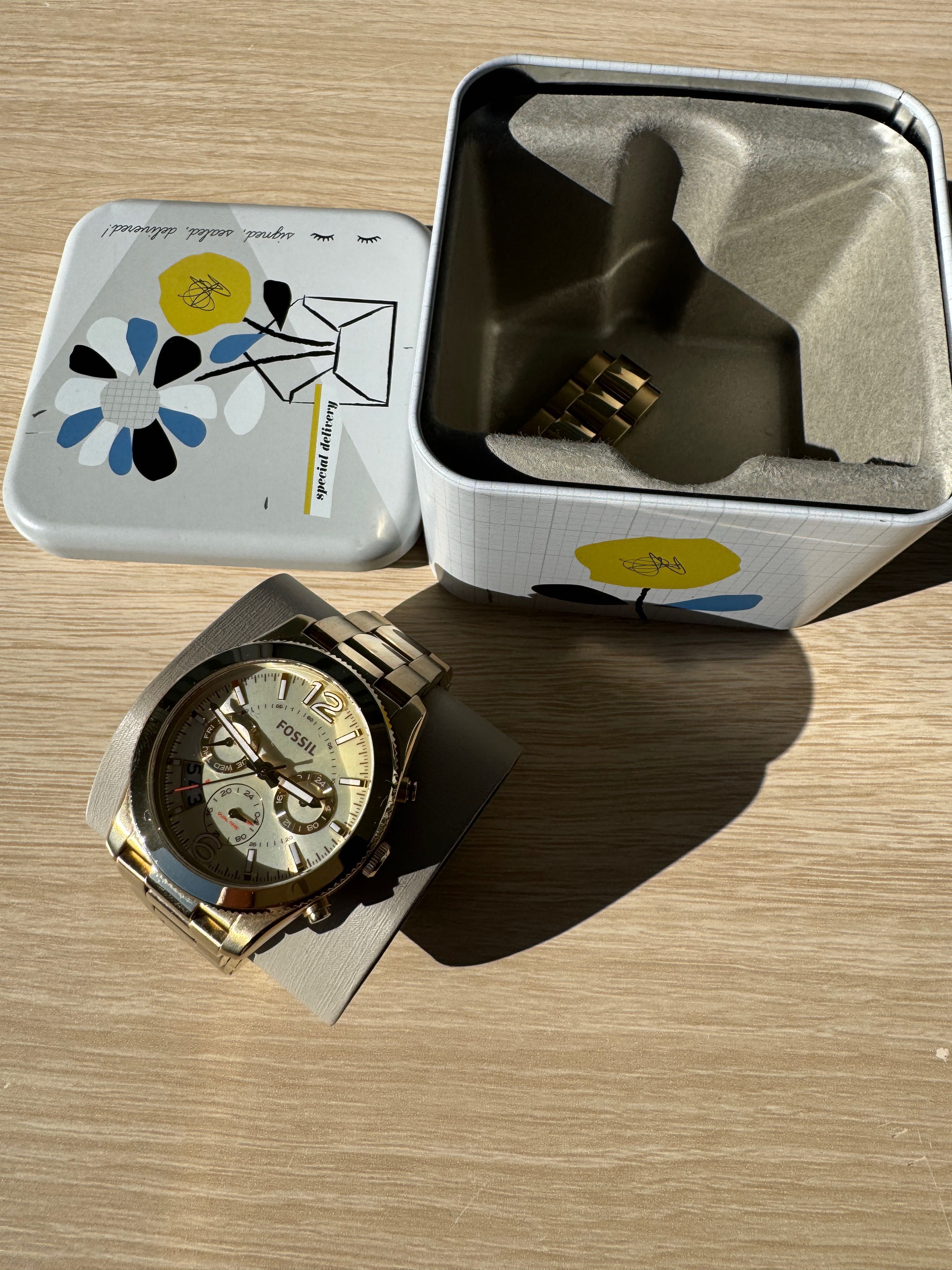 Złoty zegarek damski FOSSIL ES3884 40mm kwarcowy na bransolecie