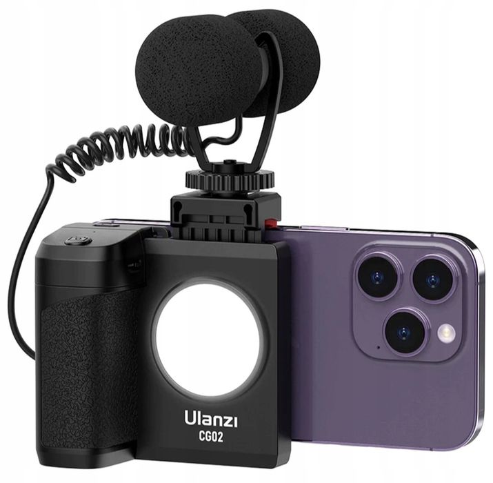 Uchwyt Ulanzi CG02 z oświetleniem LED i pilotem Bluetooth do telefonu