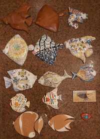 Conjunto de 15 peixes decorativos