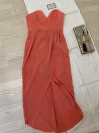 Оригинал Dolce Gabbana 36 38 платье розовое корсет разрез шелк
