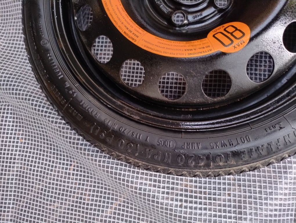 Opel Meriva A koło zapasowe r16 115/80R16 dojazdówka Astra h  5x110