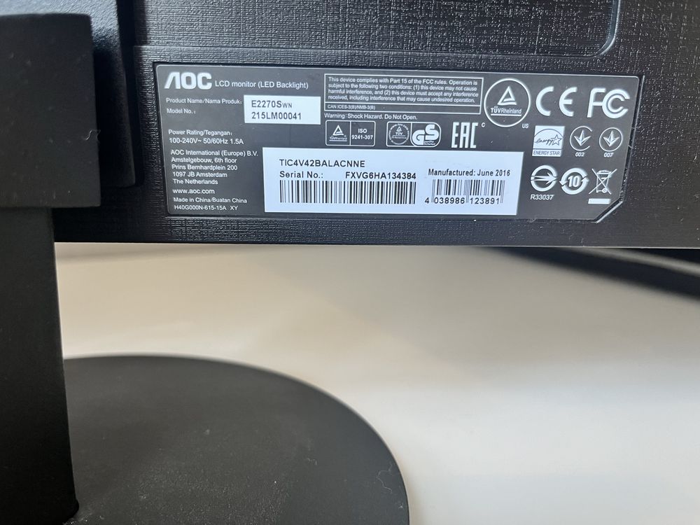 minitor full hd 21,5 AOC E2270S WN lcd monitor