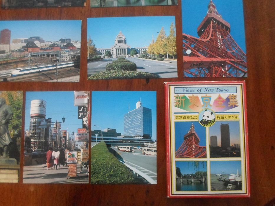 Stare pocztówki Views of New Tokyo Japonia 15 szt.