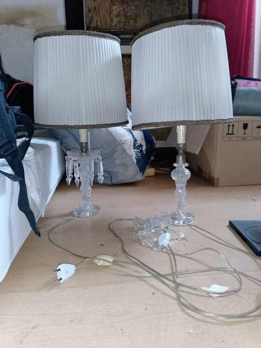 Par de candeeiros de mesa cristal