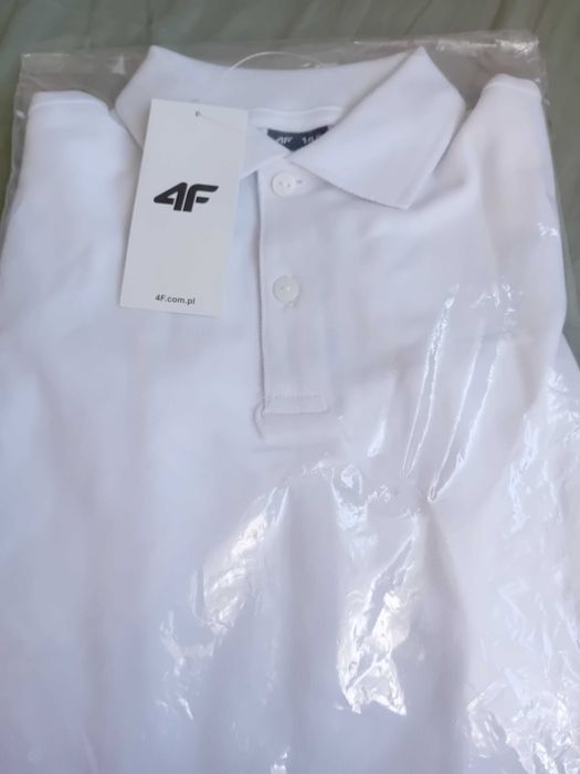 4F koszulka polo biała chłopieca r.140 NOWA
