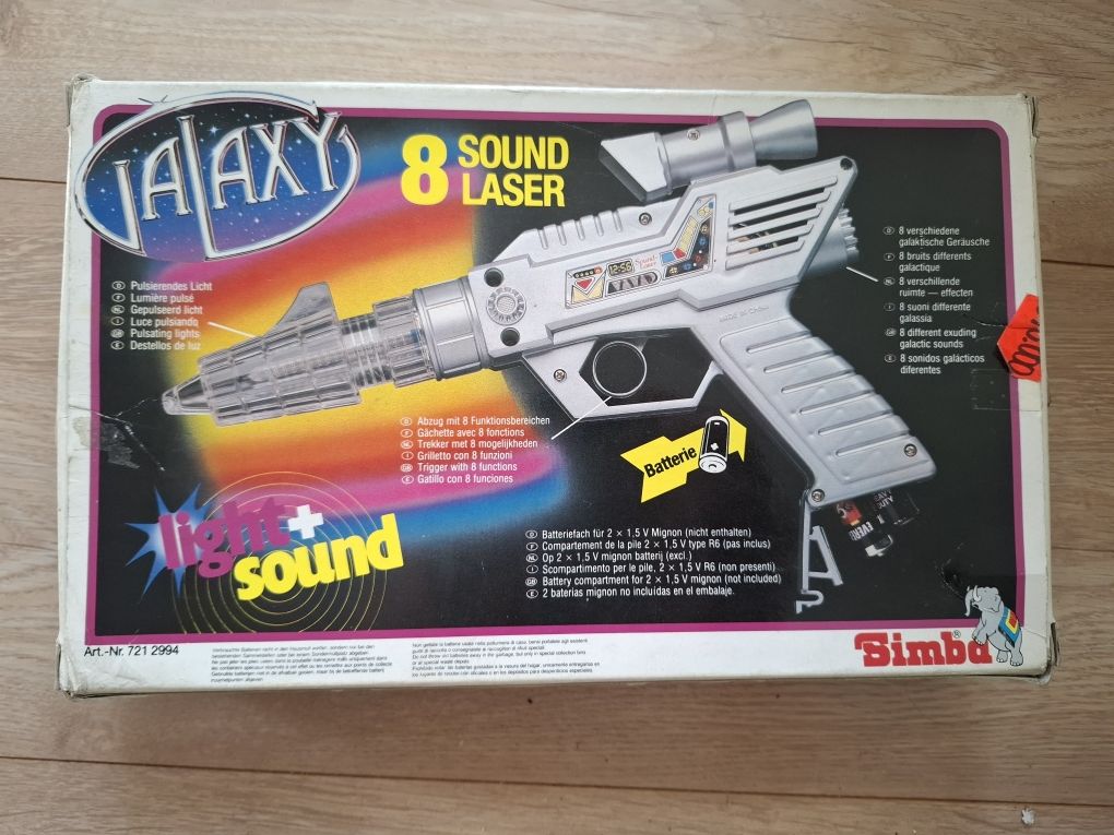 Pistolet Galaxy, zabawka z czasów PRL, lata 80-90, pudełko oryginalne