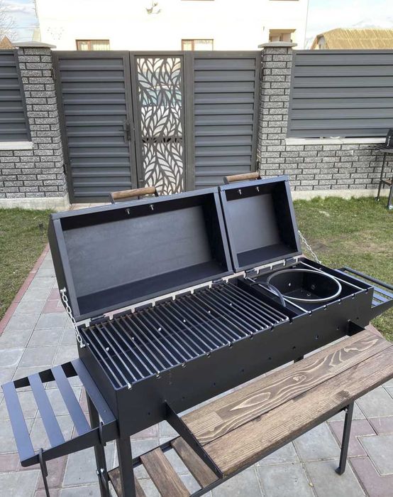 Мангал з решіткою для гриля метал 5 мм на 13 шампурів + ПОДАРУНОК