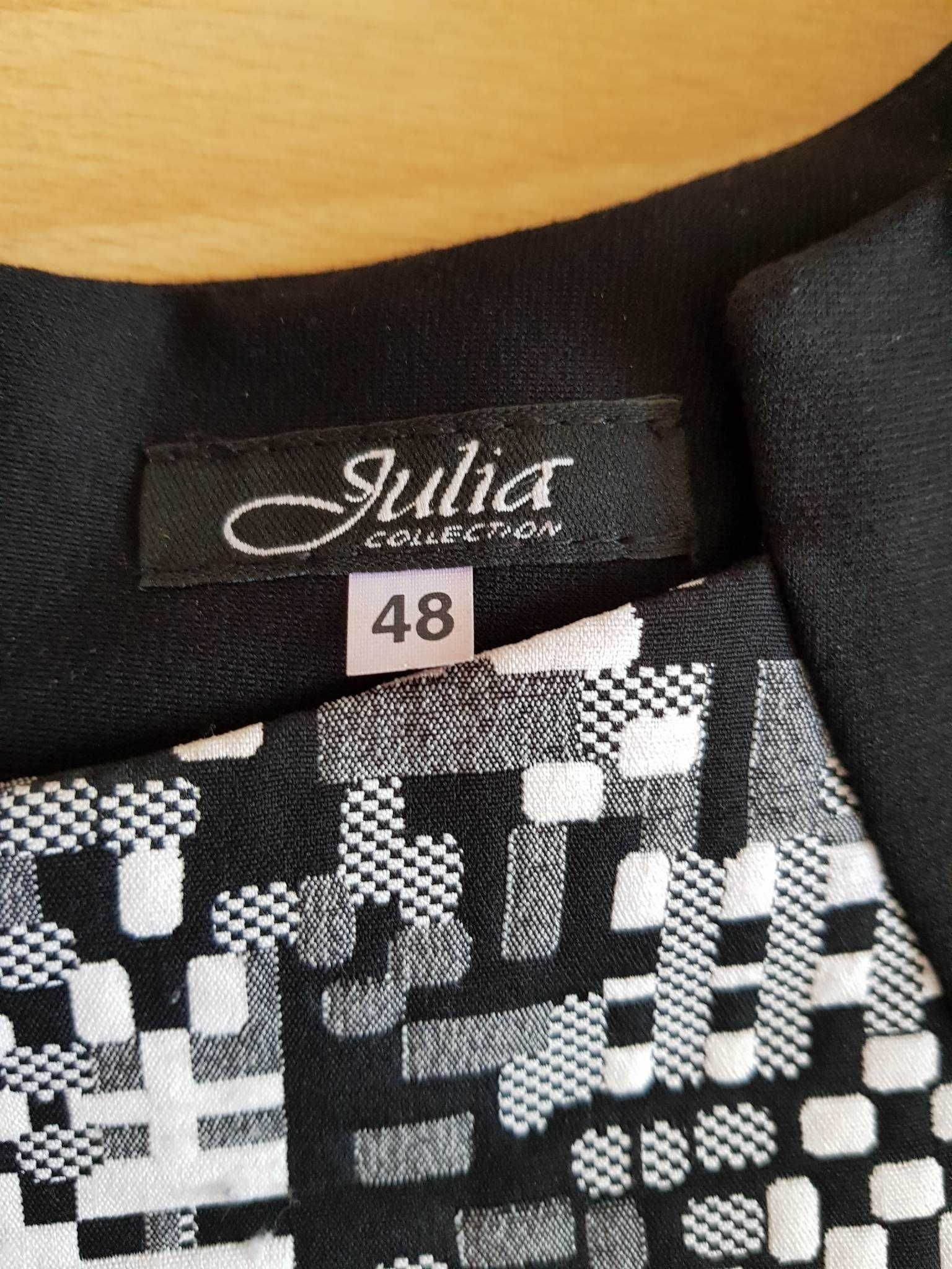 Sukienka biało- czarna firmy Julia, r . 48
