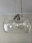 Candeeiro suspenso em vidro e inox