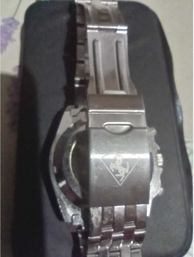 Piękny ! zegarek " Ferrari " z Bransoletą Srebrny. Automatic !
