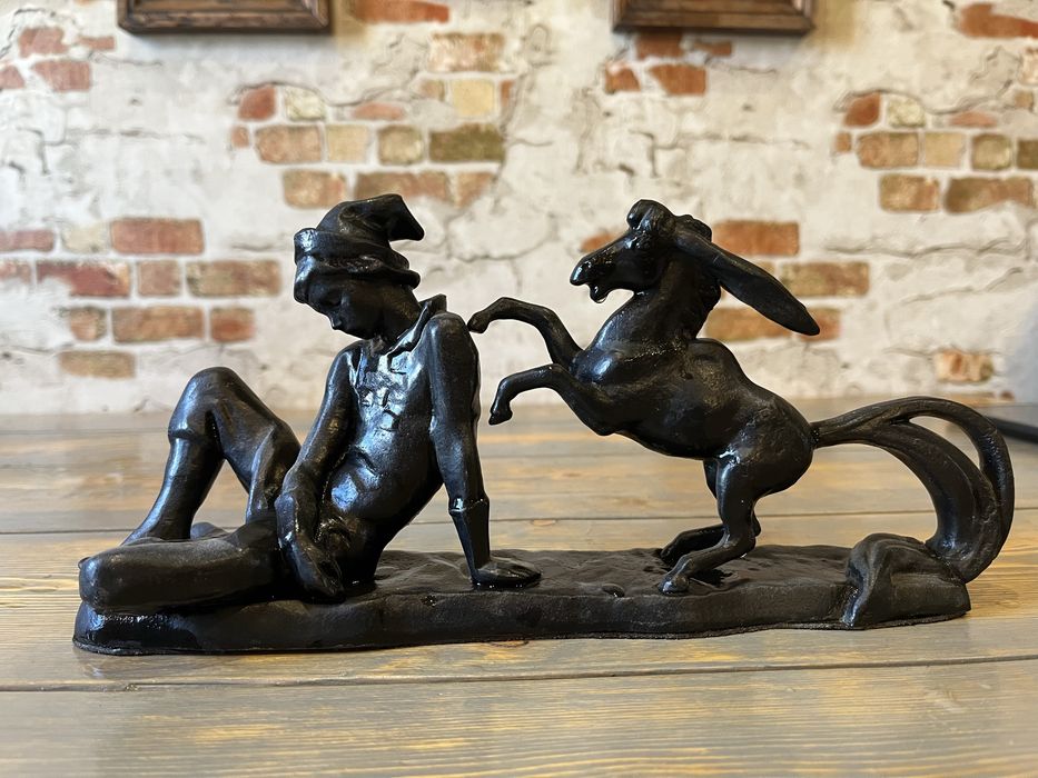 Чугунные статуэтки.Емеля и щука.Конёк Горбунок.Конь.Куса.Касли.СССР.