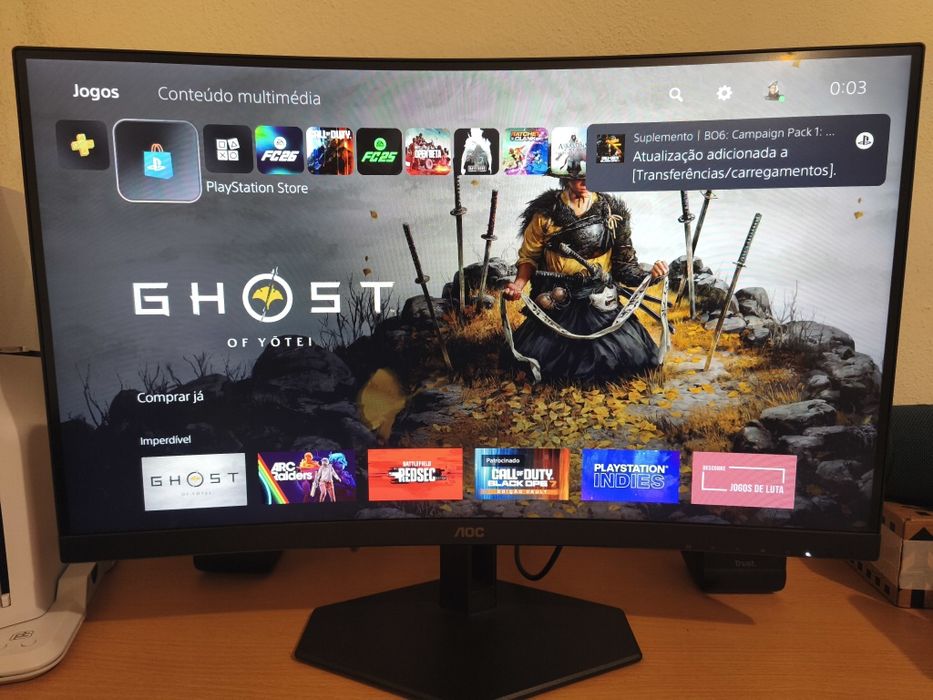 Monitor AOC curvo 27" com colunas Trust